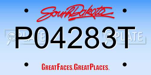 P04283T South Dakota License Plate
