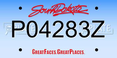P04283Z South Dakota License Plate