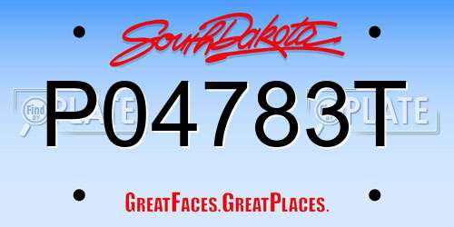 P04783T South Dakota License Plate