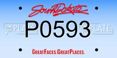 P0593 South Dakota License Plate