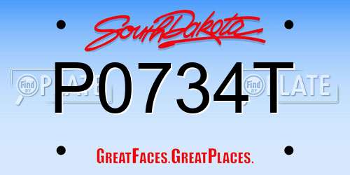 P0734T South Dakota License Plate