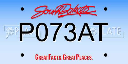 P073AT South Dakota License Plate