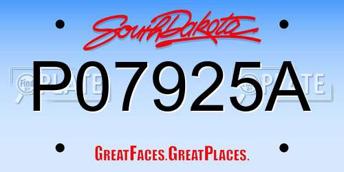 P07925A South Dakota License Plate