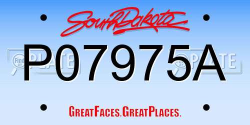 P07975A South Dakota License Plate