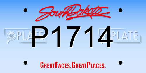 P1714 South Dakota License Plate