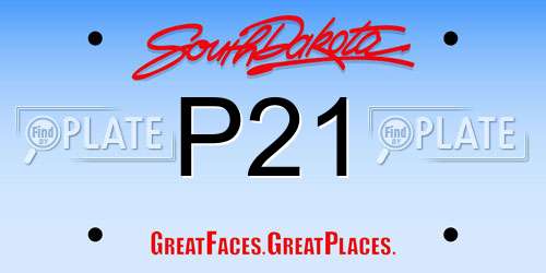P21 South Dakota License Plate