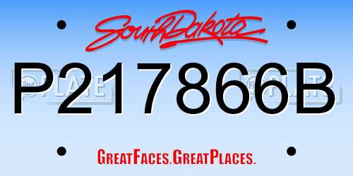 P217866B South Dakota License Plate