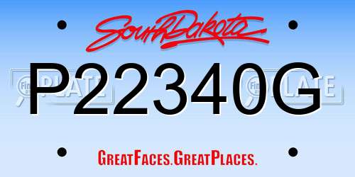 P22340G South Dakota License Plate