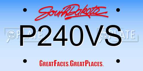 P240VS South Dakota License Plate