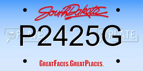 P2425G South Dakota License Plate