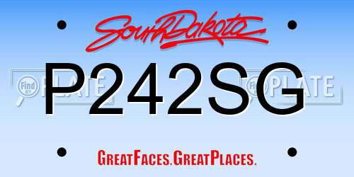 P242SG South Dakota License Plate
