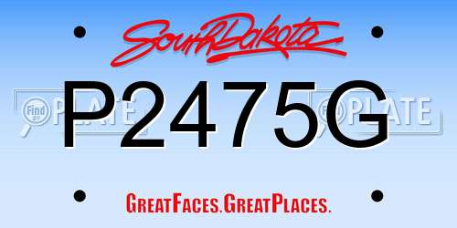 P2475G South Dakota License Plate