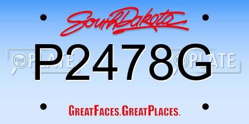 P2478G South Dakota License Plate