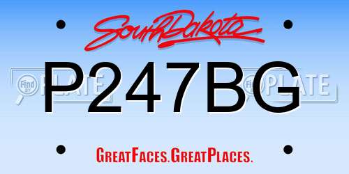 P247BG South Dakota License Plate
