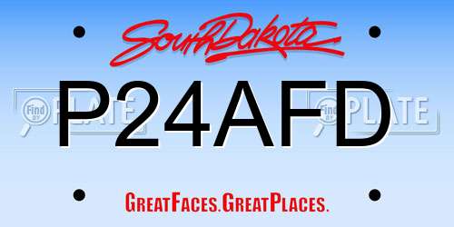 P24AFD South Dakota License Plate