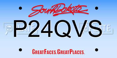 P24QVS South Dakota License Plate