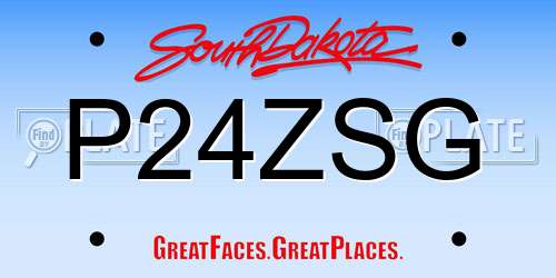 P24ZSG South Dakota License Plate
