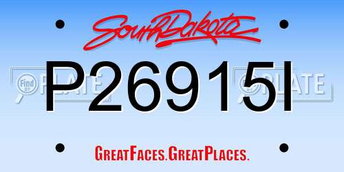 P26915I South Dakota License Plate