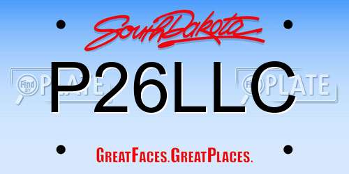 P26LLC South Dakota License Plate