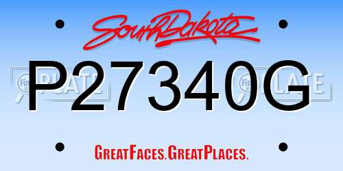 P27340G South Dakota License Plate