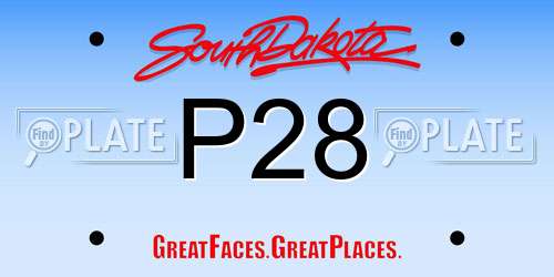 P28 South Dakota License Plate