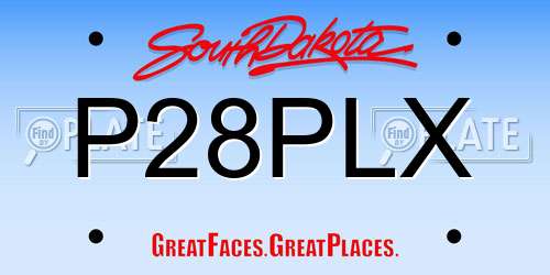 P28PLX South Dakota License Plate