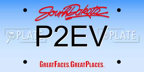 P2EV South Dakota License Plate