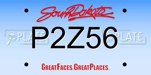 P2Z56 South Dakota License Plate
