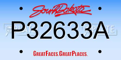 P32633A South Dakota License Plate