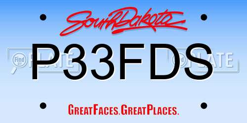 P33FDS South Dakota License Plate