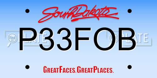 P33FOB South Dakota License Plate