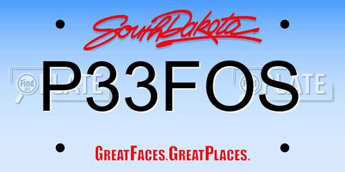 P33FOS South Dakota License Plate