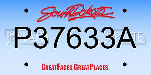 P37633A South Dakota License Plate