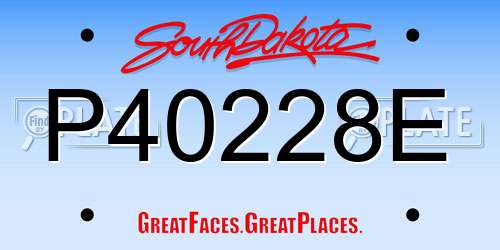P40228E South Dakota License Plate