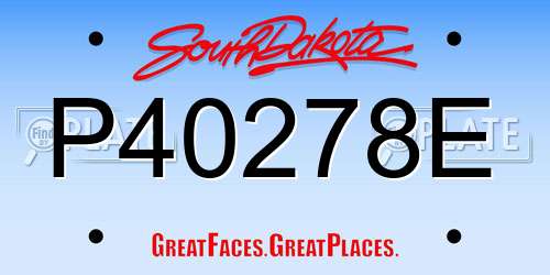 P40278E South Dakota License Plate
