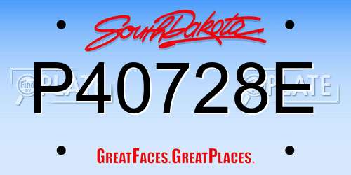 P40728E South Dakota License Plate