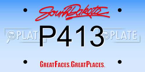 P413 South Dakota License Plate