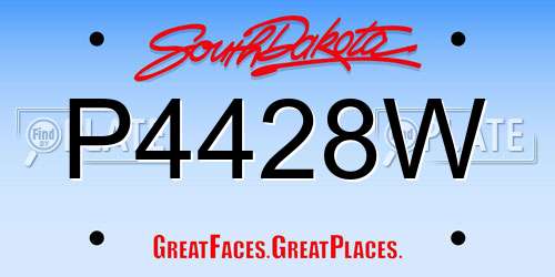 P4428W South Dakota License Plate
