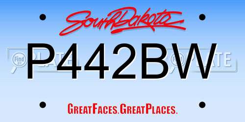 P442BW South Dakota License Plate