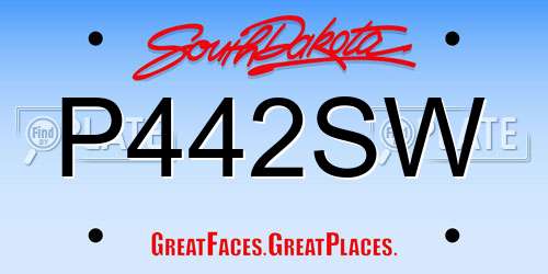 P442SW South Dakota License Plate