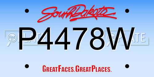 P4478W South Dakota License Plate