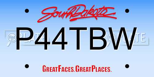 P44TBW South Dakota License Plate