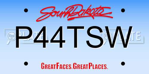 P44TSW South Dakota License Plate