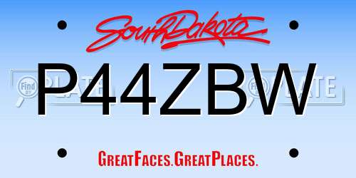 P44ZBW South Dakota License Plate