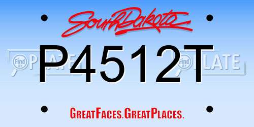 P4512T South Dakota License Plate