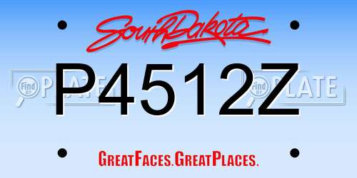 P4512Z South Dakota License Plate