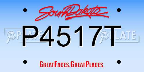 P4517T South Dakota License Plate