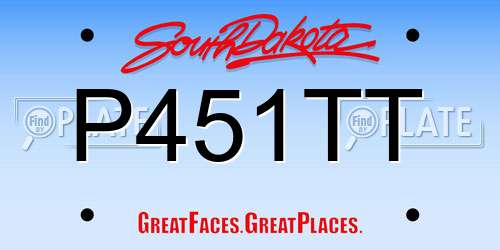 P451TT South Dakota License Plate