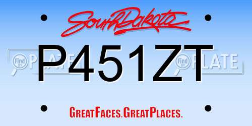 P451ZT South Dakota License Plate