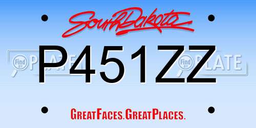 P451ZZ South Dakota License Plate